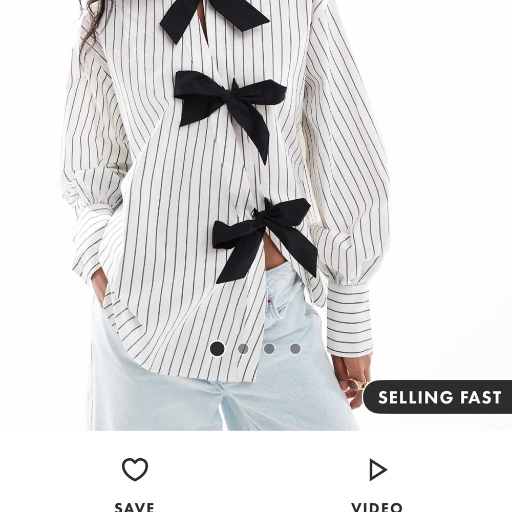 Striped Black and White Bow Top